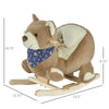 Yeah Depot - Qaba Baby Rocking Horse with Lullaby, Riding Horse, Bear Themed Plush Animal Rocker with Pedals for Ages 18-36 Months