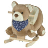 Yeah Depot - Qaba Baby Rocking Horse with Lullaby, Riding Horse, Bear Themed Plush Animal Rocker with Pedals for Ages 18-36 Months
