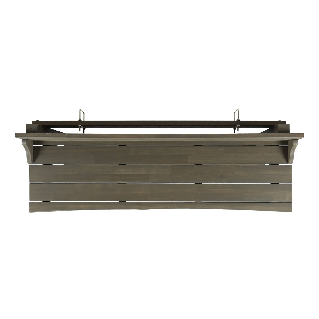 Yeah Depot - Outdoor Acacia Wood Balcony Bar Table, Gray Finish