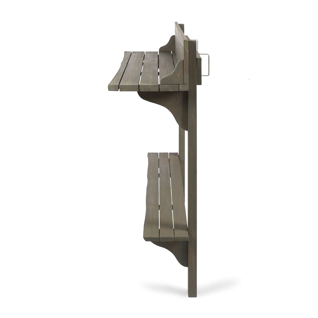 Yeah Depot - Outdoor Acacia Wood Balcony Bar Table, Gray Finish