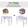 Yeah Depot - Outsunny Folding Camping Table with Faucet and Dual Water Basins, Outdoor Fish Table Sink Station, for Picnic, Fishing, 40''