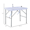 Yeah Depot - Outsunny Folding Camping Table with Faucet and Dual Water Basins, Outdoor Fish Table Sink Station, for Picnic, Fishing, 40''