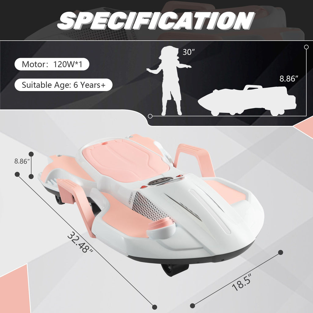 Yeah Depot - Electric Kids Racing Car with Music and Lights, Pink