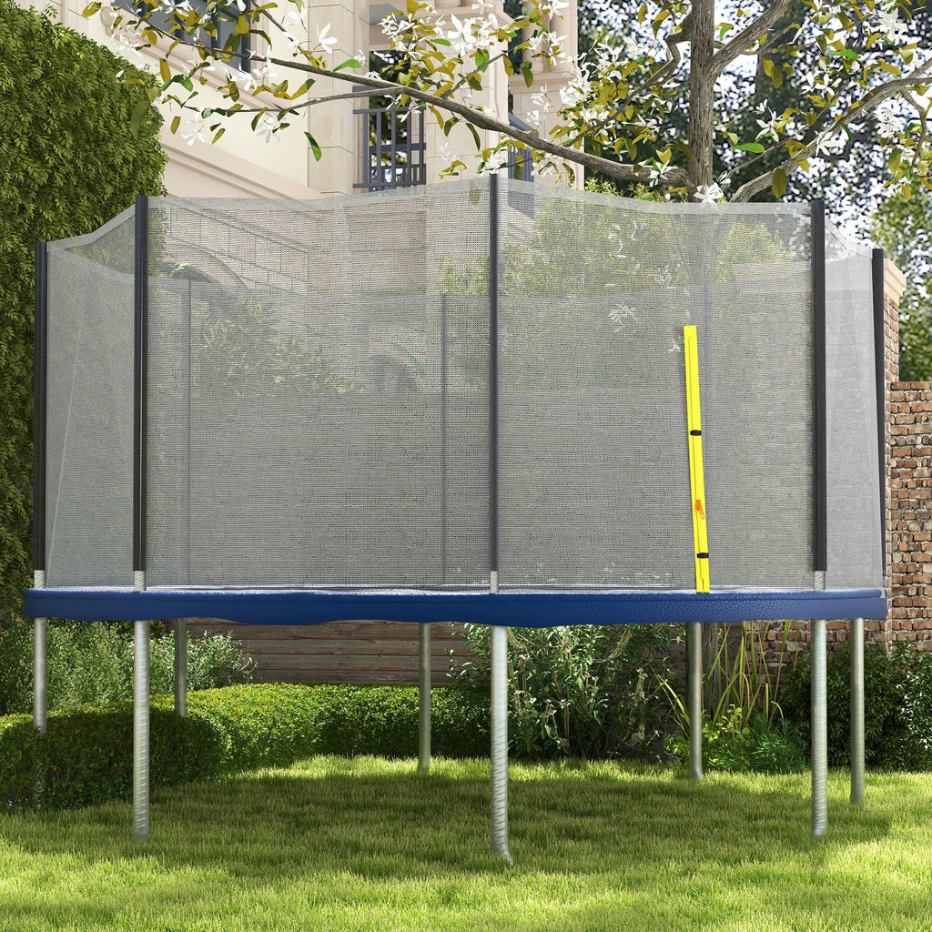 Yeah Depot - Soozier Trampoline Safety Net for 14ft Round Trampoline with 8 Straight Poles, Weather-Resistant Trampoline Net Replacement Enclosure with Yellow Zippered Entrance, Poles Not Included, Yellow