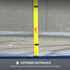 Yeah Depot - Soozier Trampoline Safety Net for 14ft Round Trampoline with 8 Straight Poles, Weather-Resistant Trampoline Net Replacement Enclosure with Yellow Zippered Entrance, Poles Not Included, Yellow