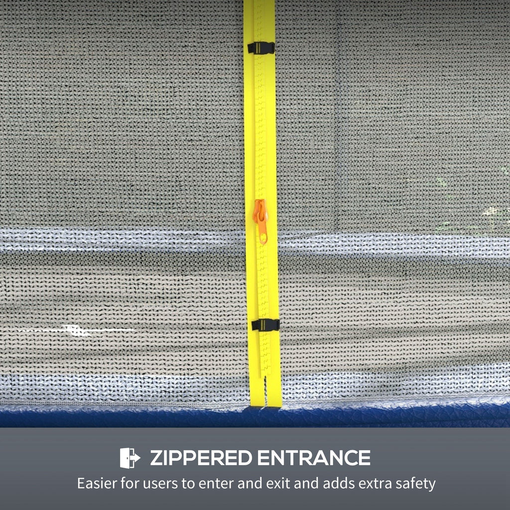 Yeah Depot - Soozier Trampoline Safety Net for 14ft Round Trampoline with 8 Straight Poles, Weather-Resistant Trampoline Net Replacement Enclosure with Yellow Zippered Entrance, Poles Not Included, Yellow