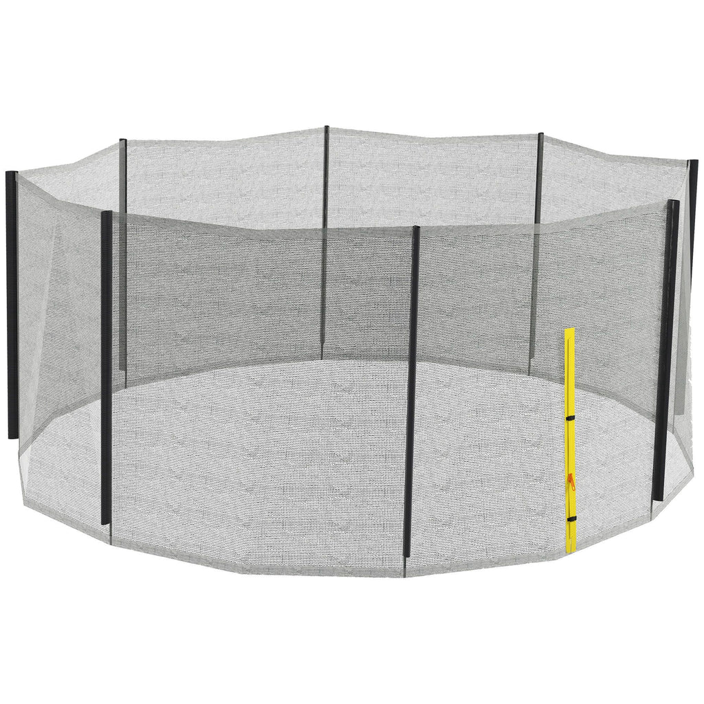 Yeah Depot - Soozier Trampoline Safety Net for 14ft Round Trampoline with 8 Straight Poles, Weather-Resistant Trampoline Net Replacement Enclosure with Yellow Zippered Entrance, Poles Not Included, Yellow