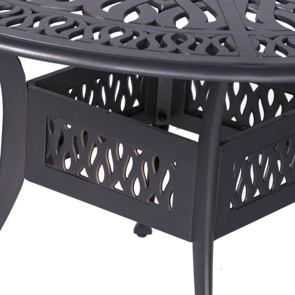 Yeah Depot - Outdoor Patio Aluminum 48'' Round Dining Table, Dessert Night