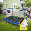 Yeah Depot - New YC 8ft by 12ft rectangular trampoline with basketball board,ball inflater and ladder-Blue ASTM standard tested and CPC certified