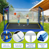 Yeah Depot - New YC 8ft by 12ft rectangular trampoline with basketball board,ball inflater and ladder-Blue ASTM standard tested and CPC certified