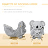 Yeah Depot - Qaba Kids Ride-On Rocking Horse, Koala-shaped Rocker with Realistic Sounds for Children 18-36 Months, Gray
