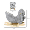 Yeah Depot - Qaba Kids Ride-On Rocking Horse, Koala-shaped Rocker with Realistic Sounds for Children 18-36 Months, Gray