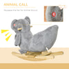 Yeah Depot - Qaba Kids Ride-On Rocking Horse, Koala-shaped Rocker with Realistic Sounds for Children 18-36 Months, Gray