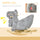 Yeah Depot - Qaba Kids Ride-On Rocking Horse, Koala-shaped Rocker with Realistic Sounds for Children 18-36 Months, Gray