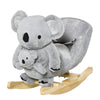 Yeah Depot - Qaba Kids Ride-On Rocking Horse, Koala-shaped Rocker with Realistic Sounds for Children 18-36 Months, Gray