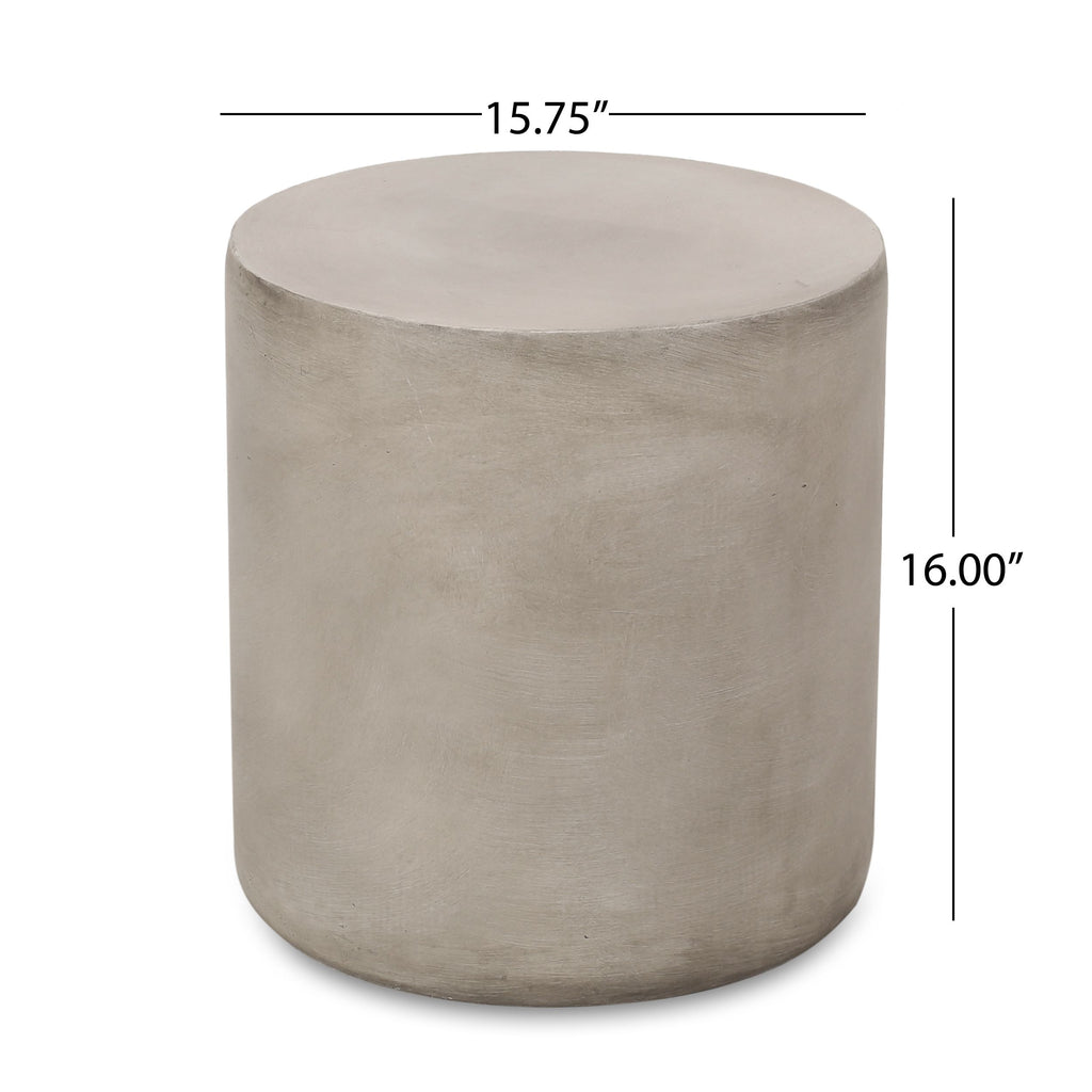 Yeah Depot - Outdoor LightWeight Concrete Side Table,Light Gray
