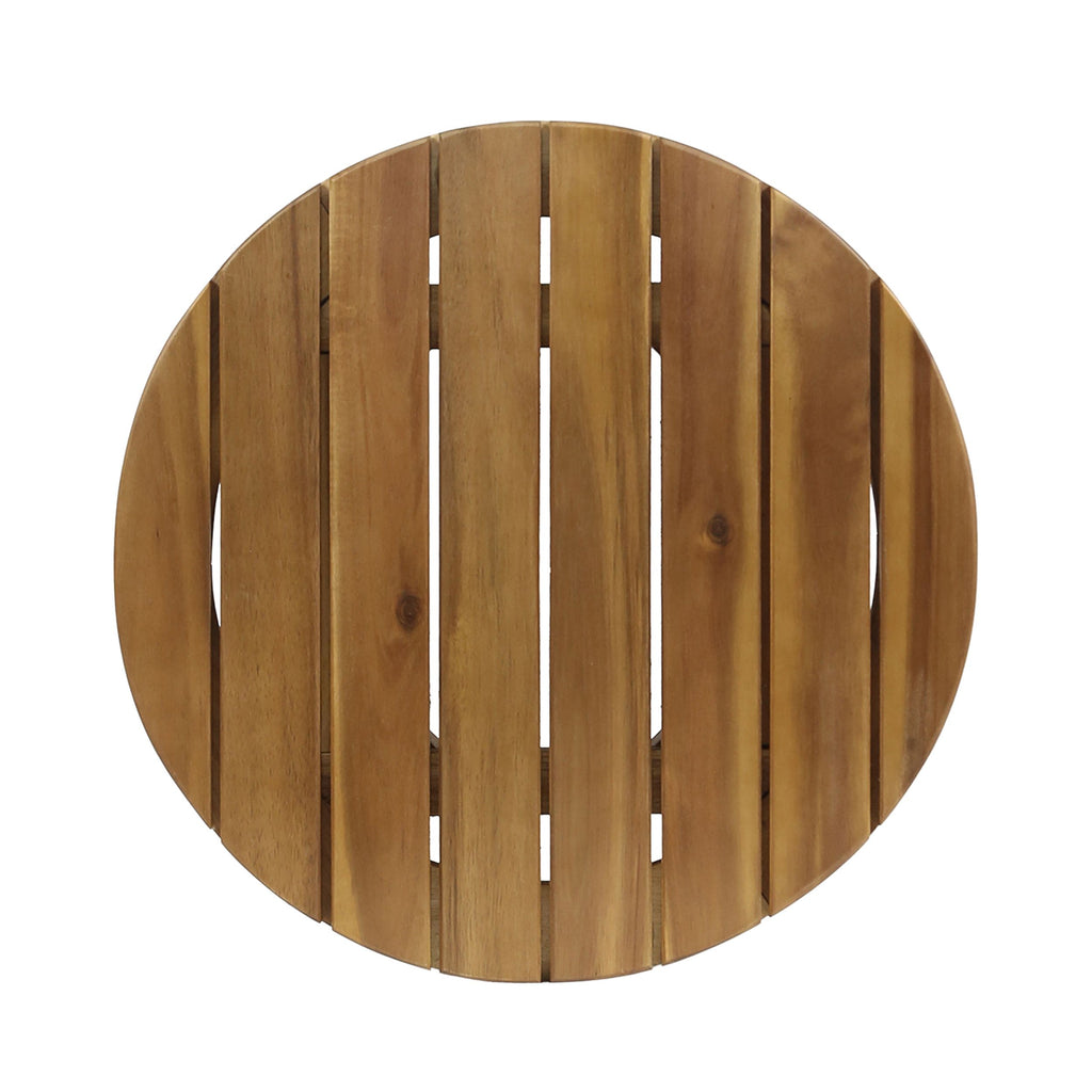 Yeah Depot - Outdoor 16'' Acacia Wood Side Table, Teak Finish