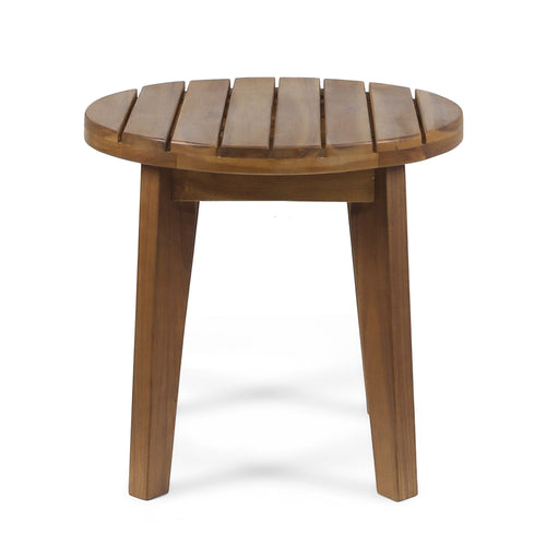 Yeah Depot - Outdoor 16'' Acacia Wood Side Table, Teak Finish