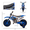 Yeah Depot - Aosom 12V Kids Motorcycle Dirt Bike Electric Battery-Powered Ride-On Toy Off-road Street Bike with Charging Battery, Training Wheels Blue