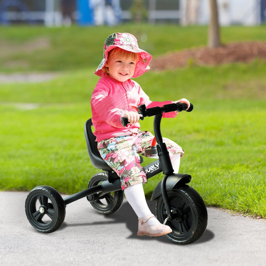 Yeah Depot - Qaba 3-Wheel Recreation Ride-On Toddler Tricycle With Bell Indoor / Outdoor - Black