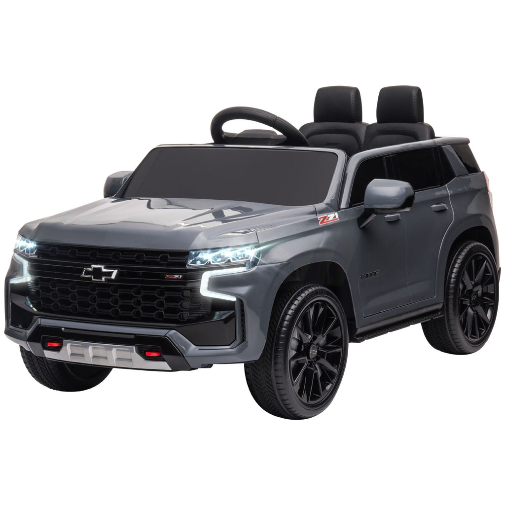 Yeah Depot - Aosom Chevrolet TAHOE Licensed Kids Ride on Car, 12V Battery Powered Kids Electric Car with Remote Control, Music, Lights, Horn, Suspension for 3-6 Years Old, Gray