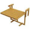 Yeah Depot - Outsunny Balcony Railing Table, Outdoor Folding Hanging Table / Desk, Space Saving 4 Height Adjustable Wood Balcony Bar Table for Serving Food, Flower Stand, Studying, Natural