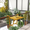 Yeah Depot - Outsunny Balcony Railing Table, Outdoor Folding Hanging Table / Desk, Space Saving 4 Height Adjustable Wood Balcony Bar Table for Serving Food, Flower Stand, Studying, Natural