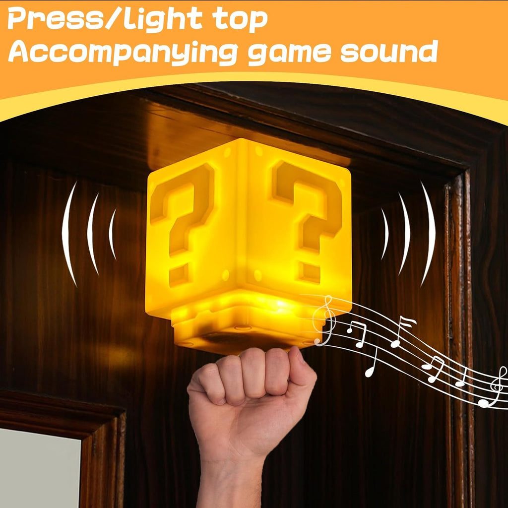 Ep Design Lab - Super Mario Night Light with Sound Effects, Block Night Light,Bedside Lamp, Desklamp for Kids and Fans, Birthday Gift, Holiday Gift