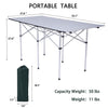 Yeah Depot - Portable Folding Lightweight Aluminum Camping Picnic Table for 4-6, Compact Roll Top Table with Carry Bag