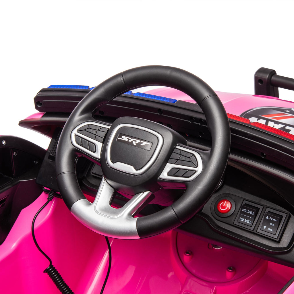 Yeah Depot - Licensed Dodge Charger,12v Kids ride on police car W/Parents Remote Control,anti-collision bar,Front& top alarm light design,Police car sticker,megaphone,three-speed,slow start,Four wheel suspension.