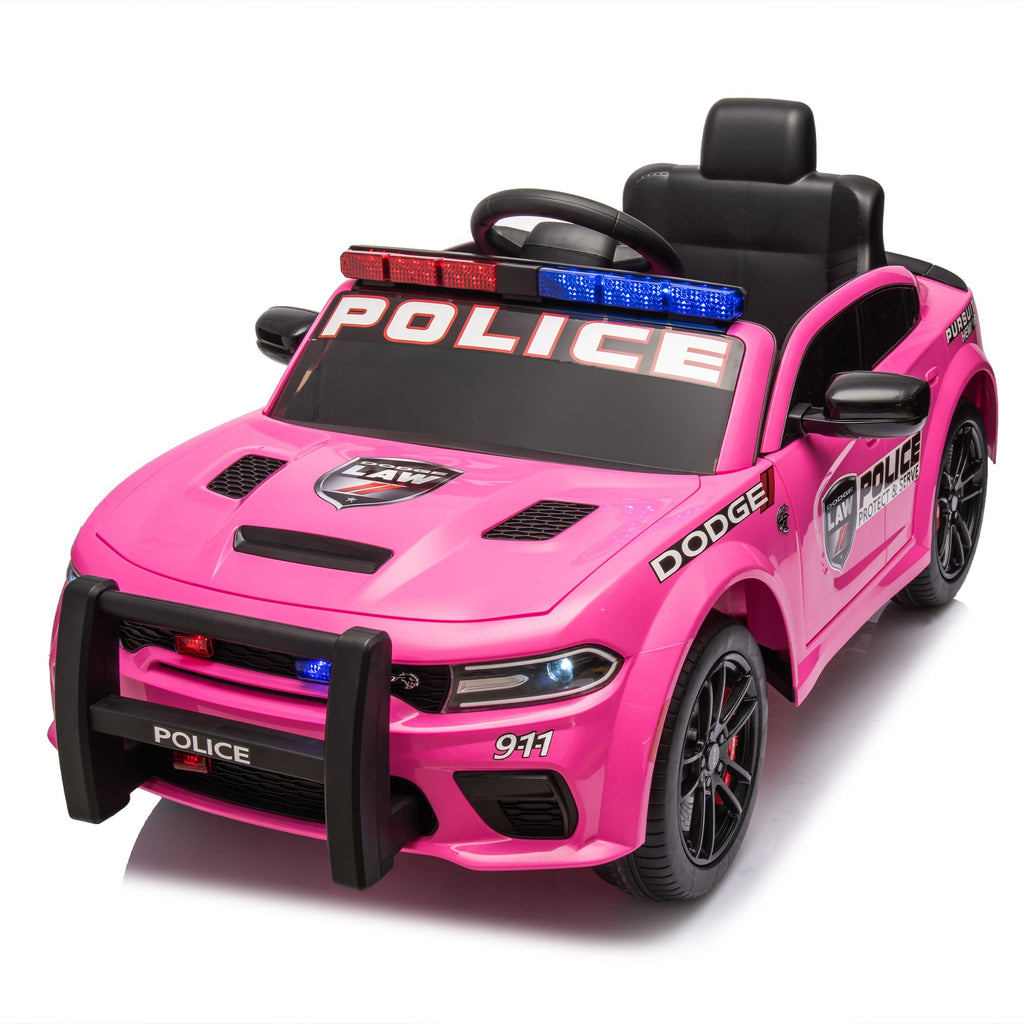 Yeah Depot - Licensed Dodge Charger,12v Kids ride on police car W/Parents Remote Control,anti-collision bar,Front& top alarm light design,Police car sticker,megaphone,three-speed,slow start,Four wheel suspension.