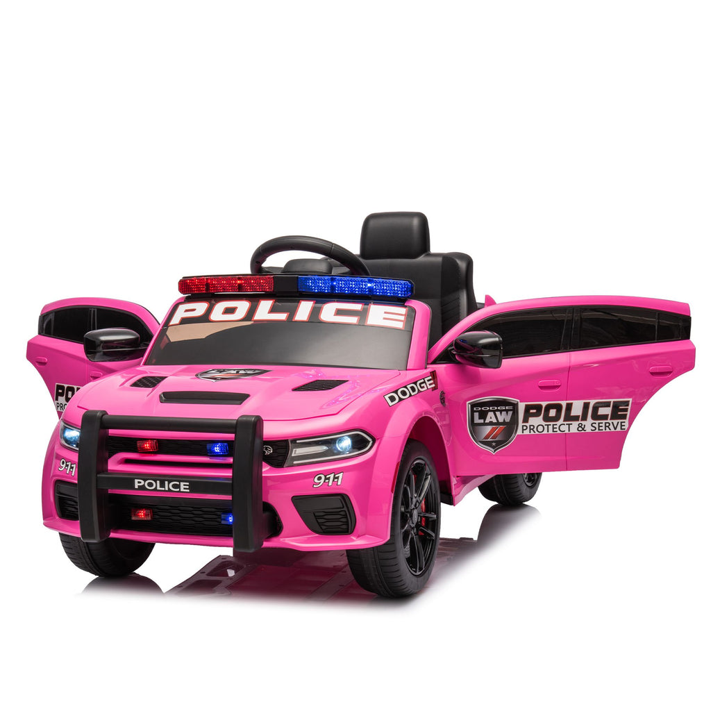 Yeah Depot - Licensed Dodge Charger,12v Kids ride on police car W/Parents Remote Control,anti-collision bar,Front& top alarm light design,Police car sticker,megaphone,three-speed,slow start,Four wheel suspension.