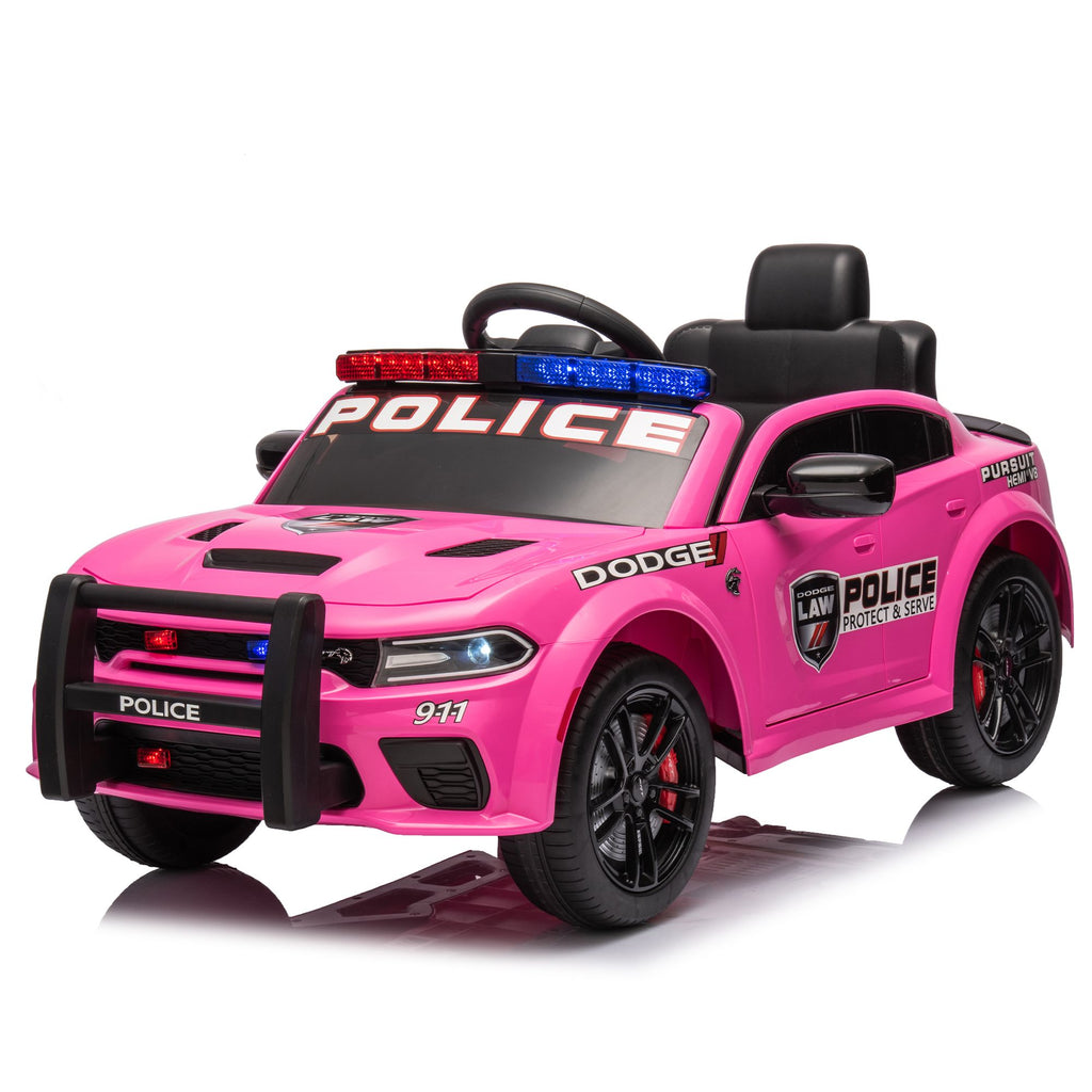 Yeah Depot - Licensed Dodge Charger,12v Kids ride on police car W/Parents Remote Control,anti-collision bar,Front& top alarm light design,Police car sticker,megaphone,three-speed,slow start,Four wheel suspension.
