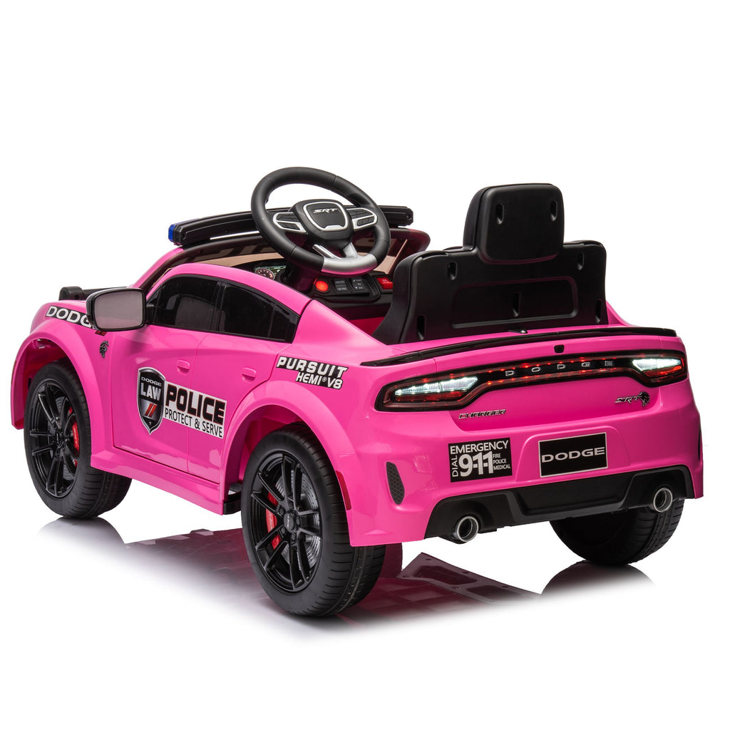 Yeah Depot - Licensed Dodge Charger,12v Kids ride on police car W/Parents Remote Control,anti-collision bar,Front& top alarm light design,Police car sticker,megaphone,three-speed,slow start,Four wheel suspension.