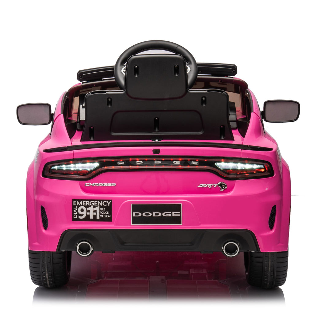 Yeah Depot - Licensed Dodge Charger,12v Kids ride on police car W/Parents Remote Control,anti-collision bar,Front& top alarm light design,Police car sticker,megaphone,three-speed,slow start,Four wheel suspension.