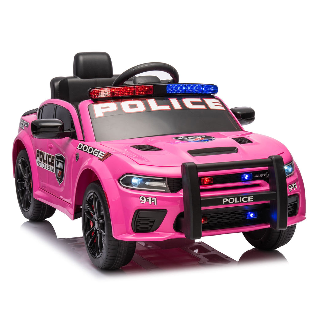 Yeah Depot - Licensed Dodge Charger,12v Kids ride on police car W/Parents Remote Control,anti-collision bar,Front& top alarm light design,Police car sticker,megaphone,three-speed,slow start,Four wheel suspension.