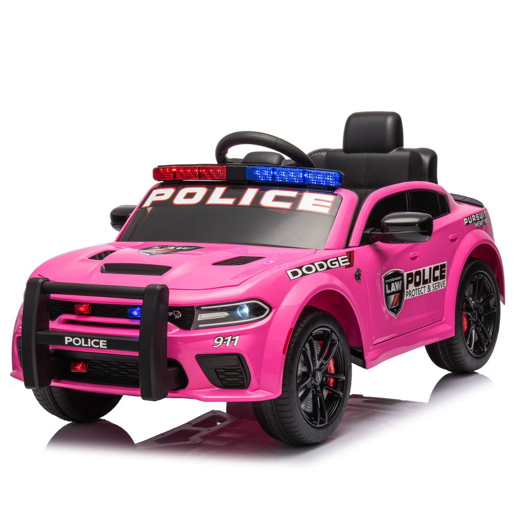 Yeah Depot - Licensed Dodge Charger,12v Kids ride on police car W/Parents Remote Control,anti-collision bar,Front& top alarm light design,Police car sticker,megaphone,three-speed,slow start,Four wheel suspension.