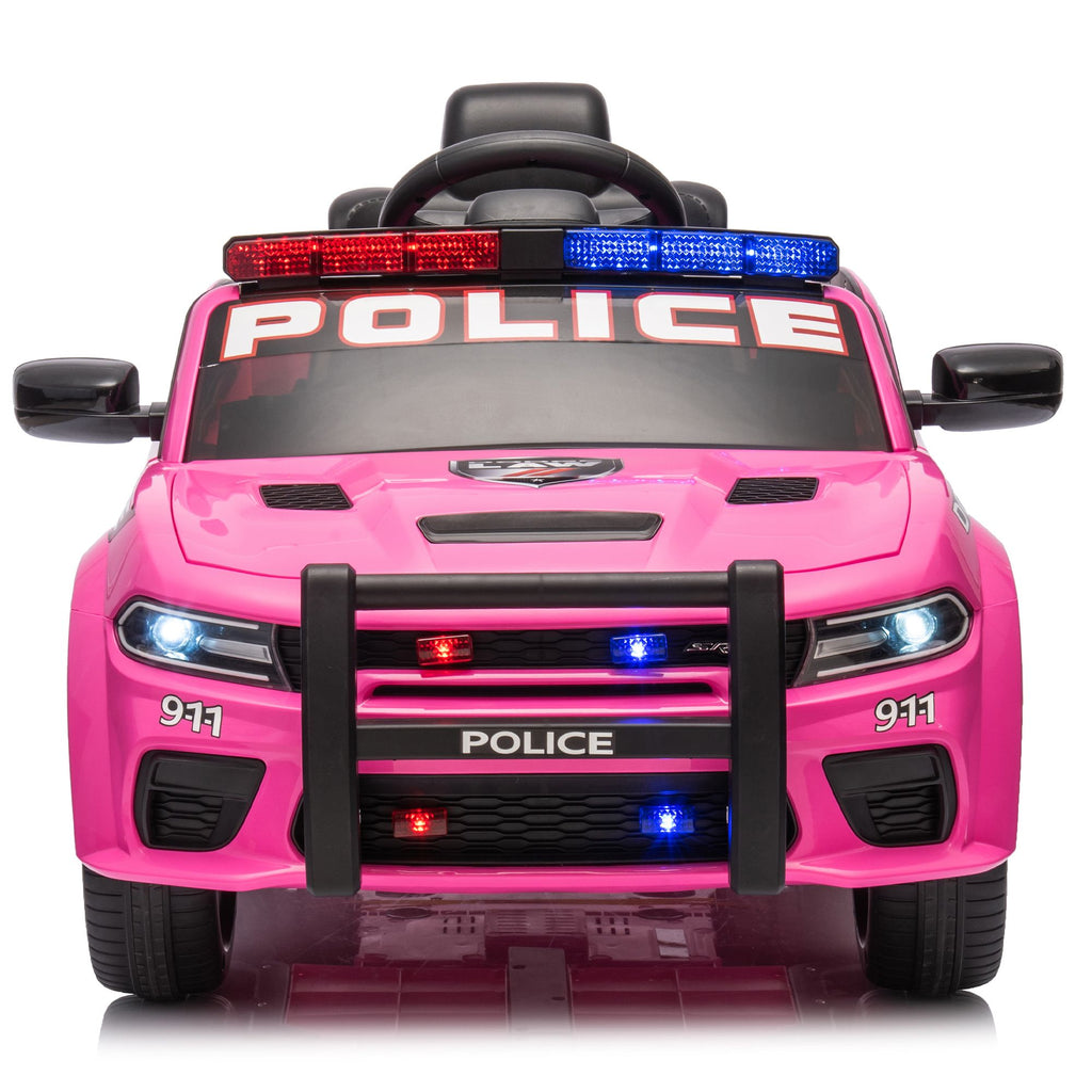 Yeah Depot - Licensed Dodge Charger,12v Kids ride on police car W/Parents Remote Control,anti-collision bar,Front& top alarm light design,Police car sticker,megaphone,three-speed,slow start,Four wheel suspension.
