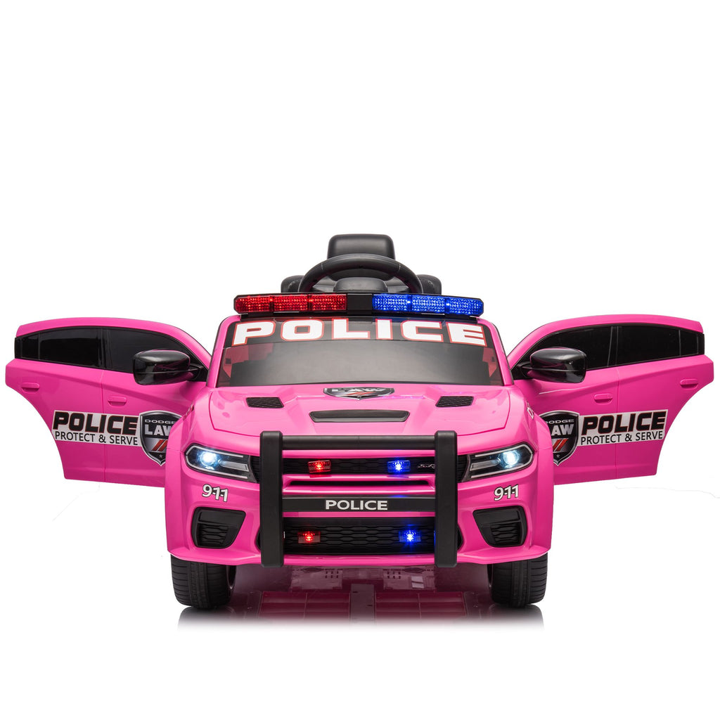 Yeah Depot - Licensed Dodge Charger,12v Kids ride on police car W/Parents Remote Control,anti-collision bar,Front& top alarm light design,Police car sticker,megaphone,three-speed,slow start,Four wheel suspension.