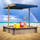 Yeah Depot - Children's Wooden Sandbox with Adjustable Canopy, Sand box with cover for Garden, Sand Pit for Kids Wood Playset Beach Patio Outdoor Backyard - Upgrade Retractable, Natural