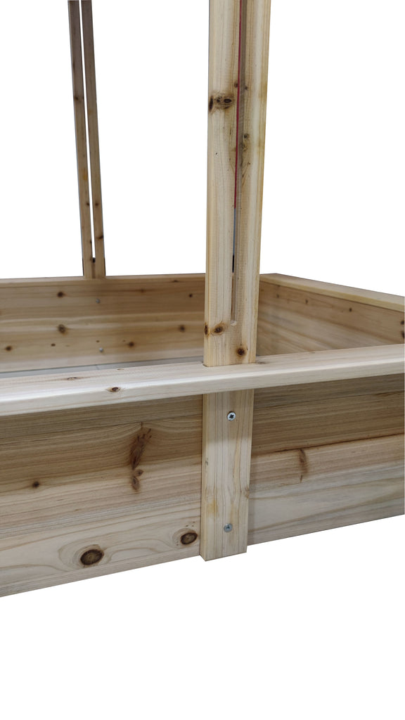 Yeah Depot - Children's Wooden Sandbox with Adjustable Canopy, Sand box with cover for Garden, Sand Pit for Kids Wood Playset Beach Patio Outdoor Backyard - Upgrade Retractable, Natural