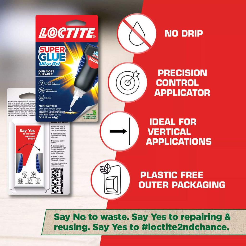 Flexile - Loctite Super Glue Ultra Gel Control, Pack of 1, Clear 4 g Bottle