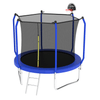 Yeah Depot - 10FT Trampoline with Basketball Hoop, ASTM Approved Reinforced Type Outdoor Trampoline with Enclosure Net