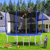 Yeah Depot - 10FT Trampoline with Basketball Hoop, ASTM Approved Reinforced Type Outdoor Trampoline with Enclosure Net