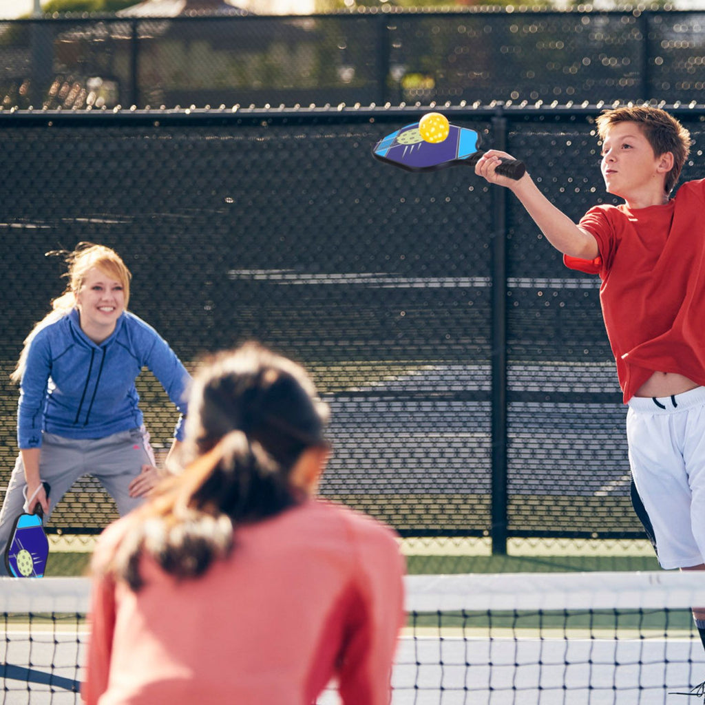 Eggracks by Global Phoenix - 1Pc Pickleball Set 2 Fiberglass Paddles 4 Outdoor Indoor Balls Portable Carry Bag 2 Cooling Towel Lightweight Ergonomic Grip for Beginners Pros