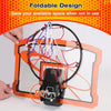 Eggracks by Global Phoenix - Indoor Mini Basketball Hoop Set Over Door Basketball Hoop with 4 Inflatable Balls Electric Audio Scorer Foldable Basket Gift for Kids and Adults