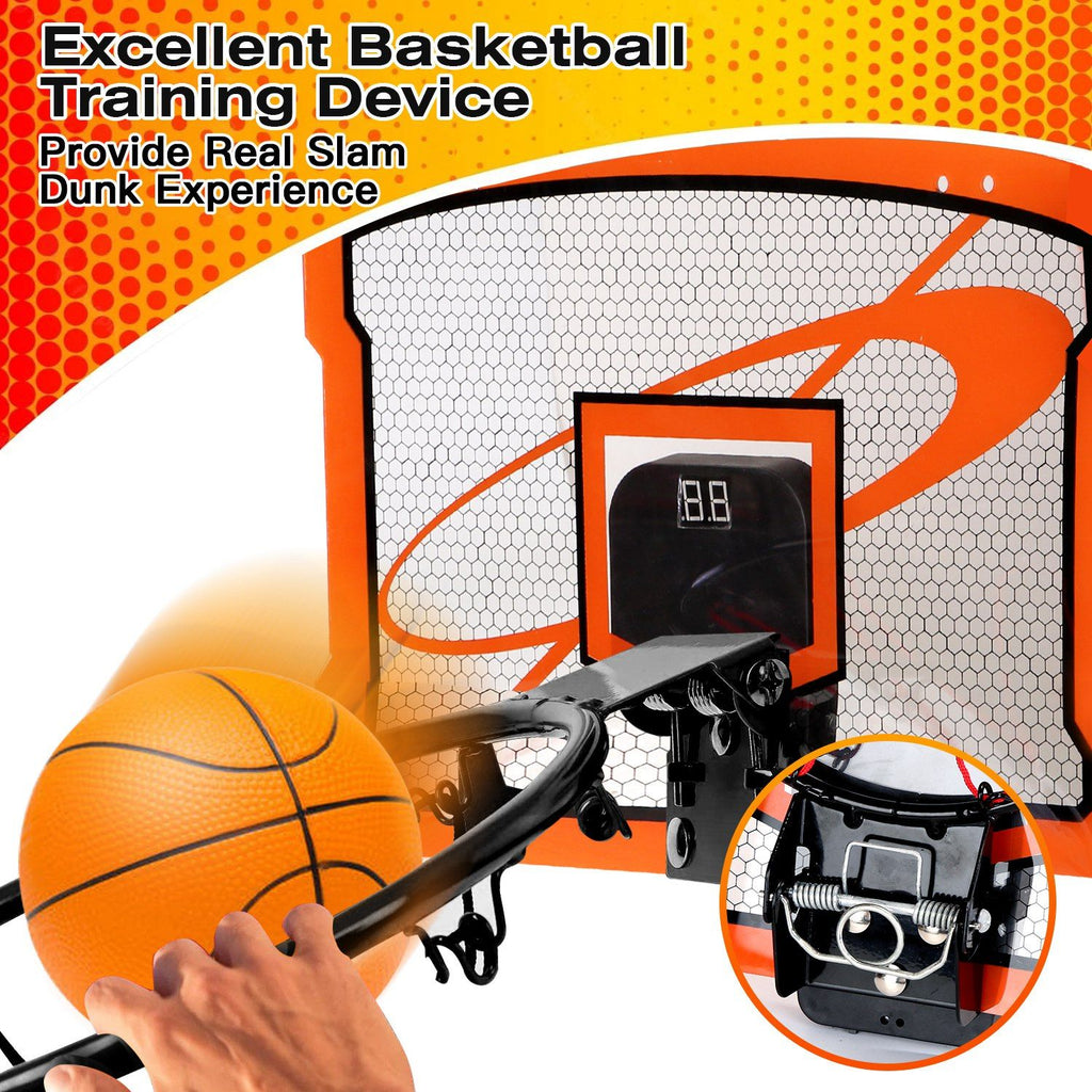 Eggracks by Global Phoenix - Indoor Mini Basketball Hoop Set Over Door Basketball Hoop with 4 Inflatable Balls Electric Audio Scorer Foldable Basket Gift for Kids and Adults