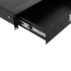 inQ Boutique - 19'' 2U Steel Plate DJ Drawer Equipment Cabinet with Keys Black