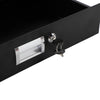 inQ Boutique - 19'' 2U Steel Plate DJ Drawer Equipment Cabinet with Keys Black