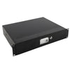 inQ Boutique - 19'' 2U Steel Plate DJ Drawer Equipment Cabinet with Keys Black